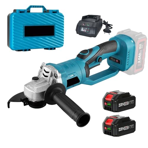 Akku-Winkelschleifer, 125 mm, 21 V, Winkelschleifer, 20000 U/min, Akku-Scheibenmaschine, 3 einstellbare Geschwindigkeiten mit 2 Akkus, zum Schneiden & Schleifen von Metall, Fliesen und Stein Akku-Winkelschleifer, 125 mm, 21 V, Winkelschleifer, 20000 U/min, Akku-Scheibenmaschine, 3 einstellbare Geschwindigkeiten mit 2 Akkus, zum Schneiden & Schleifen von Metall, Fliesen und Stein von Oamger