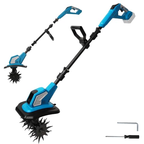 Oamger Akku-Bodenhacke für Makita 18V Batterie, Mini Motorhacke 600W Gartenfräse akku, 40 mm Bodenbearbeitungstiefe, 360RPM, Bodenhacke Elektrische Pinne für Garten und Hof von Oamger
