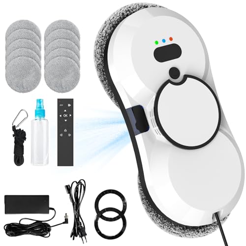 Oamger Fensterputzroboter mit Sprühfunktion, 5600Pa Elektrischer Fensterreiniger mit Fernbedienung, Intelligente Navigation, 3 Reinigungsmodi, Fensterroboter für Innen- und Außenfenster, 10x Lappen Oamger Fensterputzroboter mit Sprühfunktion, 5600Pa Elektrischer Fensterreiniger mit Fernbedienung, Intelligente Navigation, 3 Reinigungsmodi, Fensterroboter für Innen- und Außenfenster, 10x Lappen von Oamger