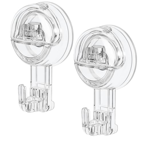 2 Stück Saugnapf Haken, Transparent Abnehmbar Saughaken Extra Stark Max.3kg, Keine Nägel, Saugnäpfe mit Haken für Dusche, Badezimmer, KüChe, Fenster, Kranz 2 Stück Saugnapf Haken, Transparent Abnehmbar Saughaken Extra Stark Max.3kg, Keine Nägel, Saugnäpfe mit Haken für Dusche, Badezimmer, KüChe, Fenster, Kranz von Oamwrae