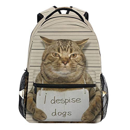 Oarencol A Bad Cat Despises All Dogs Rucksack Bookbag Daypack Travel School College Bag von Oarencol