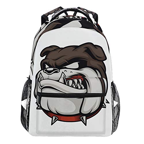 Oarencol Angry Bulldog Rucksack Cartoon-Reisetasche für Damen Herren Mädchen Jungen von Oarencol