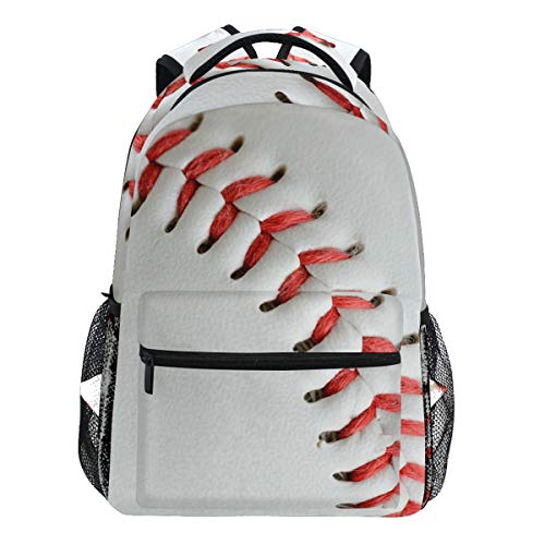 Oarencol Baseball-Softball Sport Print weiß Rucksack Büchertasche Daypack Reise Schule College Tasche für Damen Herren Mädchen Jungen von Oarencol