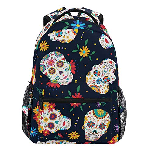 Oarencol Day of The Dead Rucksack mit Totenkopf-Motiv für Halloween, für Reisen, Schule, Schule, Hochschule von Oarencol