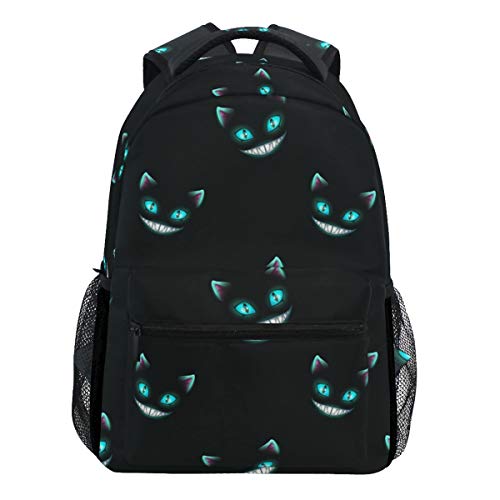 Oarencol Fantasy Gruselnde Katzen-Gesicht, lustige Tier-Rucksack, Tagesrucksack, Reisen, Schule, Hochschultasche für Damen Herren und Jungen von Oarencol