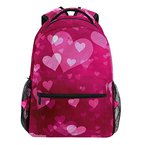 Oarencol Rucksack mit Herzmuster, für Damen und Mädchen, Pink von Oarencol