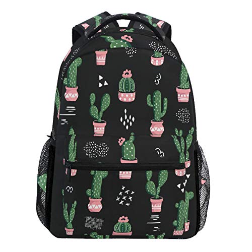 Oarencol Rucksack mit tropischem Kakteen in Töpfen, Blumen-Rucksack, Tagesrucksack, Reisen, Schule, College, für Damen, Herren, Mädchen und Jungen von Oarencol