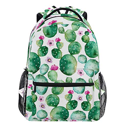 Oarencol Rucksack mit tropischem Kaktus, rosa Blumen, für Damen, Herren, Mädchen und Jungen von Oarencol