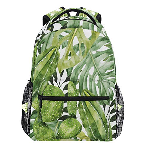 Oarencol Rucksack mit tropischen Kaktus-Pflanzen, Sukkulenten, Tagesrucksack, Reisen, Schule, Hochschultasche für Damen, Herren, Mädchen und Jungen von Oarencol