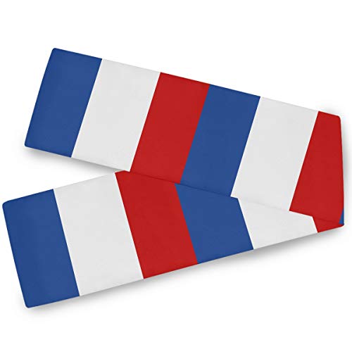 Oarencol Tischläufer, Motiv: Frankreich-Flagge, 33 x 178 cm, doppelseitig, Polyester, rechteckig, für Hochzeiten, Küche, Party, Esszimmer, Heimdekoration, 100% Polyester, 13x90in von Oarencol