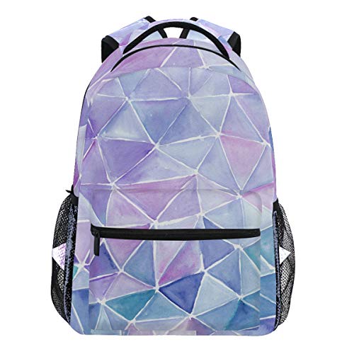 Oarencol Triangle abstrakte Aquarell-Geometrie Bunte Rucksack Büchertasche Daypack Reise Schule College Tasche für Damen Herren Mädchen Jungen von Oarencol