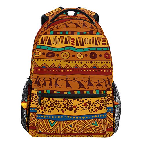 Oarencol Vintage African Bohemian Primitive Traditionelle Tribal Geometrische Rucksack Büchertasche Daypack Reise Schule College Tasche für Damen Herren Mädchen Jungen von Oarencol