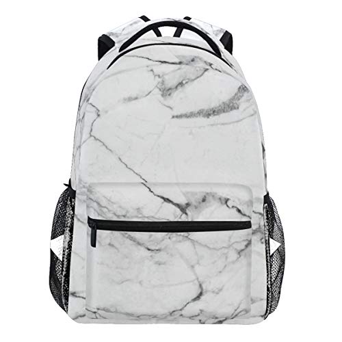 Oarencol Vintage White Marmor Art Print Rucksack Bookbag Daypack Reise Schule College Tasche für Damen Herren Mädchen Jungen von Oarencol