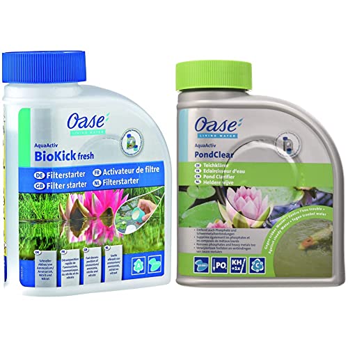 OASE 43145 AquaActiv BioKick Fresh 500 ml für 10.000 l - Filterbakterien Starterbakterien für Teich Fischteich Gartenteich Schwimmteich & Wasserklärer AquaActiv PondClear, 500 ml von Oase