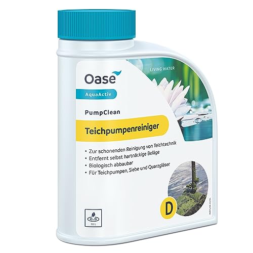 OASE 43146 AquaActiv PumpClean Teichpumpenreiniger 500 ml für Teich - biologisch abbaubarer Teichreiniger Kalklöser für Teichtechnik Pumpe Siebe UV Quarzröhre im Schwimmteich Zierbrunnen von Oase