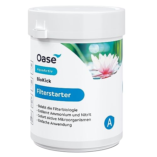 OASE 43150 AquaActiv BioKick 95 g (100 ml) - Teichbakterien, Starterbakterien für Teichfilter, für Fischteich Gartenteich Schwimmteich, für Teiche bis max. 5m³, Silber OASE 43150 AquaActiv BioKick 95 g (100 ml) - Teichbakterien, Starterbakterien für Teichfilter, für Fischteich Gartenteich Schwimmteich, für Teiche bis max. 5m³, Silber von Oase