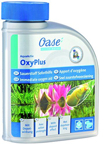 OASE 50559 AquaActiv OxyPlus 500 ml - Sauerstoffsoforthilfe, erhöht Sauerstoffgehalt, sorgt für klares Wasser in Schwimmteich Gartenteich Koiteich Fischteich von Oase