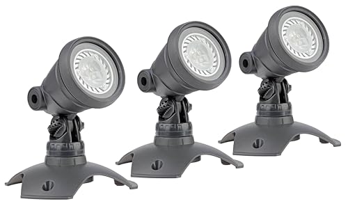 OASE 57035 LunAqua 3 LED Set 3 - Unterwasserbeleuchtung und Gartenbeleuchtung mit warmweißen Lichtakzenten, ideal für Gartenteich, Schwimmteich, Fischteich, Pool, Brunnen und Außenbereich von Oase
