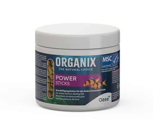 OASE ORGANIX Power Sticks 175 ml - Snack für schwimmfreudige Aquarienfische, mit hohem Proteinanteil, Beschäftigungsfutter für Welse, Garnelen, Schmerle von Oase