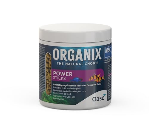 OASE ORGANIX Power Sticks 500 ml - Snack für aktive Fische, mit hohem aquatischem Proteinanteil, Beschäftigungsfutter für Welse, Garnelen, Schmerle von Oase