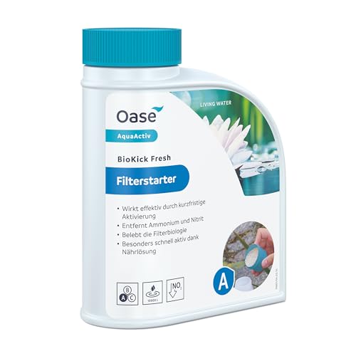 OASE 43145 AquaActiv BioKick Fresh 500 ml für 10.000 l - Filterbakterien/ Starterbakterien für Teich, Fischteich, Gartenteich, Schwimmteich von Oase