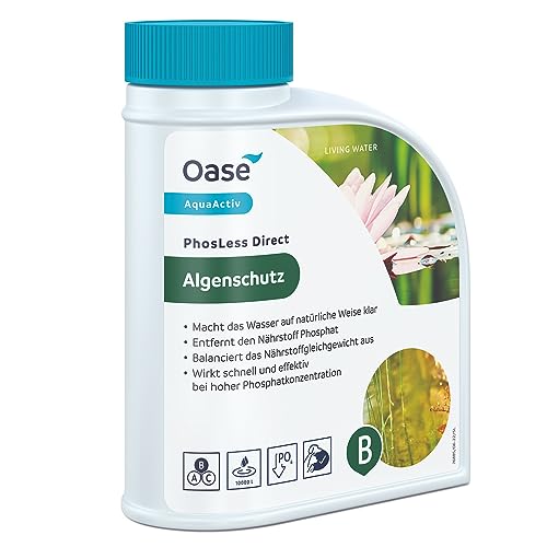 OASE 43148 AquaActiv OASE AquaActiv PhosLess Direct Algenschutz 500 ml - schnell wirksamer Phosphatbinder bindet überschüssige Phosphate im Teich Gartenteich Schwimmteich Koiteich Fischteich von Oase