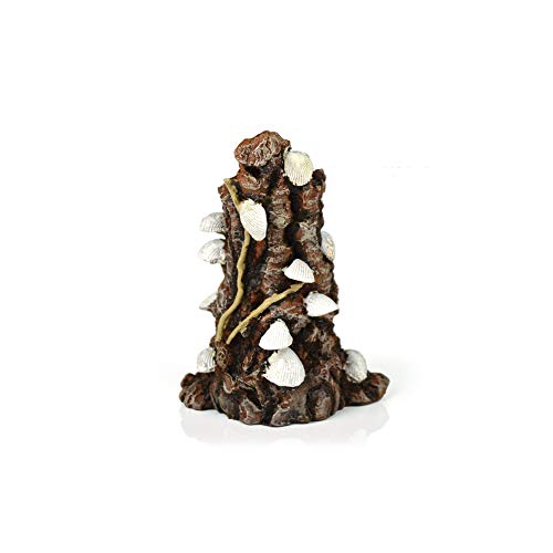 biOrb 46146 Muschelbaumstumpf Ornament, weiß – künstlicher Baumstumpf mit Muscheln | natürliche Optik | für Süßwasseraquarien und Meerwasseraquarien geeignet von biOrb