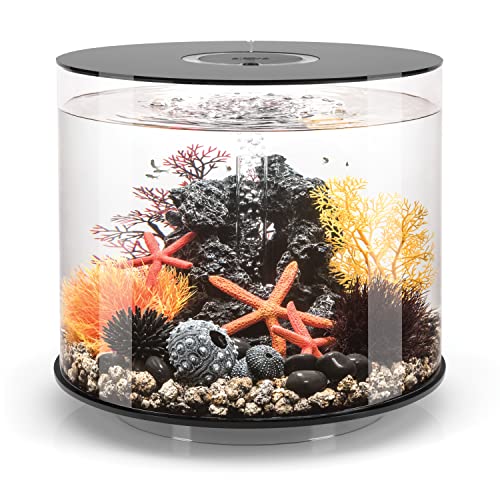 biOrb 72070 TUBE 35 LED, schwarz (35 Liter) - 360-Grad Deko-Aquarium | Komplett-Set aus Acryl-Glas mit LED-Beleuchtung, Filter-System und Boden-Keramik, 1 Stück (1er Pack) von biOrb