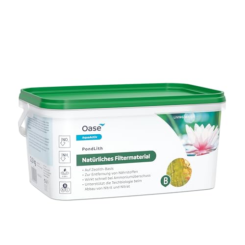 Oase 43147 AquaActiv PondLith, 2,5 kg - Zeolith Filtermaterial, Filtermedium mit 5-10 mm Körnung, Entfernung von Stickstoffverbindungen aus Gartenteichen, Silber von Oase