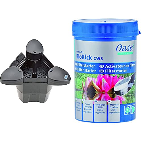 Oase 57384 SwimSkim 25 & Starterbakterien für Teichfilter AquaActiv BioKick, 200 ml von Oase