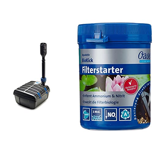 Oase 70233 Filtral 1500 UVC-Klärer, schwarz | Teichgröße: 1,5 m³ (mit Fischbesatz: 0,7 m³) & 43138 AquaActiv BioKick 200 ml für 10.000 l von Oase