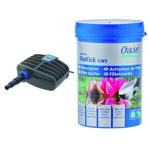 Oase AquaMax Eco Classic 8500 Filter- und Bachlaufpumpe & Starterbakterien für Teichfilter AquaActiv BioKick, 200 ml von Oase