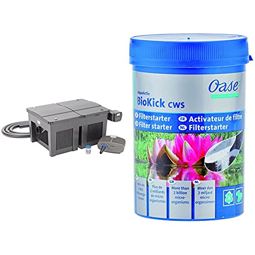 Oase BioSmart Set 24000 Durchlauffilterset & Starterbakterien für Teichfilter AquaActiv BioKick, 200 ml von Oase
