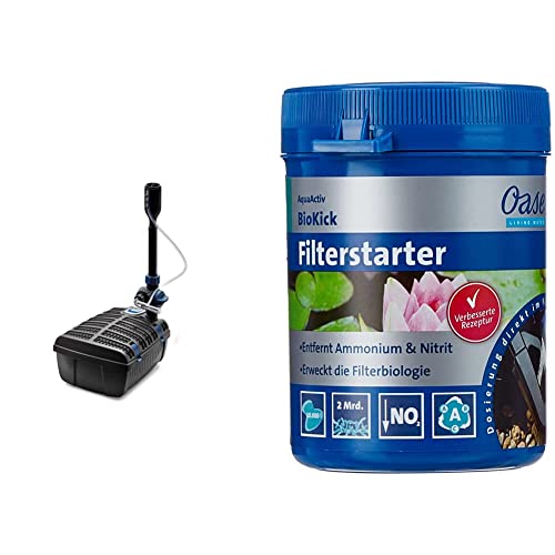 Oase Filtral 3000 UVC-Klärer | schwarz | 9 Watt UVC-Technologie & 43138 AquaActiv BioKick 200 ml für 10.000 l - Teichbakterien Starterbakterien für Fischteich Gartenteich Schwimmteich von Oase