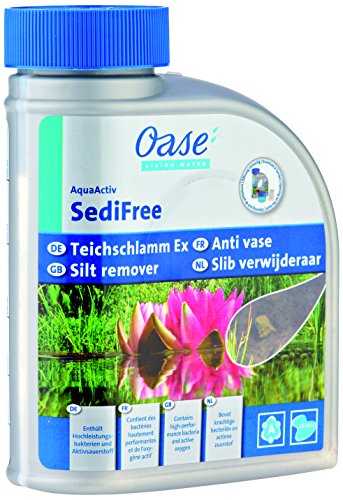 OASE 50560 AquaActiv SediFree Schlammentferner 500 ml schnelle und biologische Teichpflege mit Sauerstoff und Bakterien entfernt Teichschlamm im Teich Schwimmteich Gartenteich Koiteich Fischteich von Oase