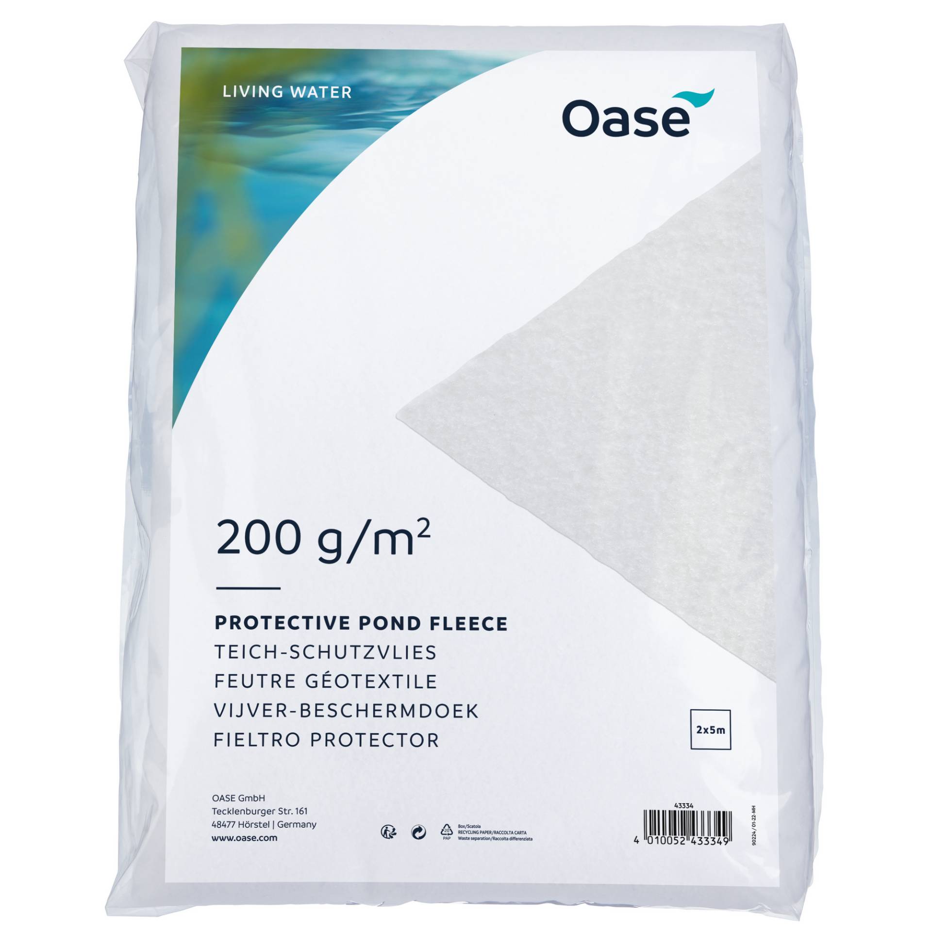 Oase Teich-Schutzvlies Polyethersulfon 500 cm x 200 cm von Oase