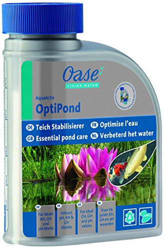 OASE 50557 AquaActiv OptiPond Teichstabilisierer 500 ml ganzjährig einsetzbarer Wasserstabilisator zur Aufbereitung von Teichwasser im Gartenteich Fischteich Koiteich Schwimmteich von Oase