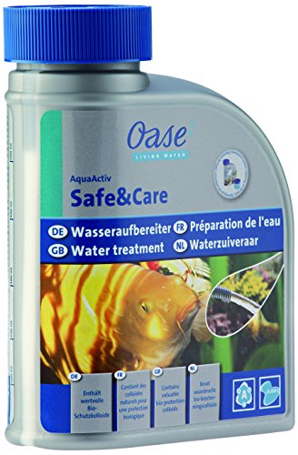 Oase 43151 AquaActiv Safe&Care Wasseraufbereiter fischgerecht für Teiche 500 ml - schnell wirksamer Aufbereiter für Füllwasser mit Bio-Schleimhautschutz | ideal für Fischteich Koiteich Gartenteich von Oase