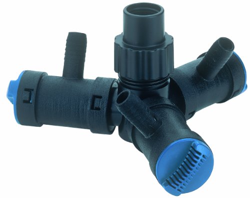 Oase Wasserverteiler Multi WD 1 Zoll, Schwarz, dreifach - mit Zweifachverteilerfunktion, Garten Bewässerung Verteiler von Oase