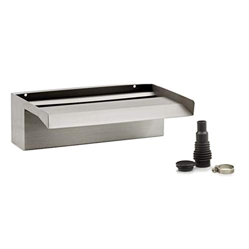 OASE 70771 Waterfall XL 30 - Wasserfall 30 cm breit in Edelstahl-Optik für Wasserspiele im Garten und Außenbereich, zur Montage an Mauern und Wänden für Teich, Pool, Brunnen, silber von Oase