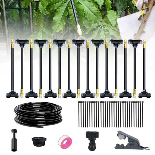 Bewässerungssystem Garten, 360° Curved Garden Automatic Irrigation System, Hochbeet Bewässerung Tropfbewässerung für Landschaft, Flower Bed und Terrasse Pflanzen(15m) von Oasisony