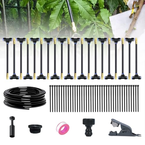 Bewässerungssystem Garten, 360° Curved Garden Automatic Irrigation System, Hochbeet Bewässerung Tropfbewässerung für Landschaft, Flower Bed und Terrasse Pflanzen(20m) von Oasisony
