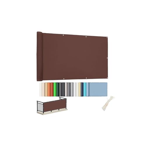 Oasisony Balkon Sichtschutz Ohne Bohren, Blickdichte Balkonverkleidung Wetterfest, UV-Schutz, Balkon-Verkleidung Schattiernetz mit Ösen Kabelbinder für Garten Balkon Zaun Terrassen (0.5x1.5m, Braun) von Oasisony
