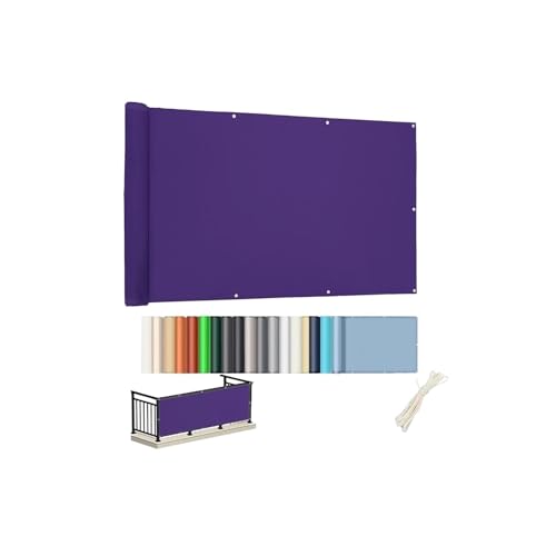 Oasisony Balkon Sichtschutz Ohne Bohren, Blickdichte Balkonverkleidung Wetterfest, UV-Schutz, Balkon-Verkleidung Schattiernetz mit Ösen Kabelbinder für Garten Balkon Zaun Terrassen (0.5x2m, Lila) von Oasisony