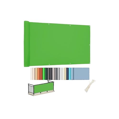 Oasisony Balkon Sichtschutz Ohne Bohren, Blickdichte Balkonverkleidung Wetterfest, UV-Schutz, Balkon-Verkleidung Schattiernetz mit Ösen Kabelbinder für Garten Balkon Zaun Terrassen (0.5x3m, Grün) von Oasisony
