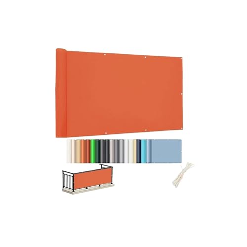 Oasisony Balkon Sichtschutz Ohne Bohren, Blickdichte Balkonverkleidung Wetterfest, UV-Schutz, Balkon-Verkleidung Schattiernetz mit Ösen Kabelbinder für Garten Balkon Zaun Terrassen (0.5x3m, Orange) von Oasisony