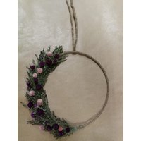 Moderner Kranz Getrockneter Blumenkranz Rosa Und Lila Türkranz Rustikale Hochzeitsdeko Rustikaler von Oaze