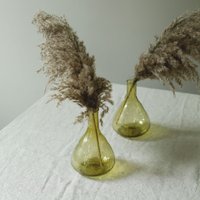 Gelb/Grüne Knospenvase Aus Recyceltem Glas | Kerzenhalter Regaldekoration Couchtisch-Accessoire Bunte Flasche Einzigartiges Dekor Tisch von ObaHomeUK