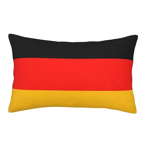 ObabO Doppelseitiger Plüsch-Kissenbezug mit Deutschland-Flagge, für Sofakissen, unsichtbarer Reißverschluss, Heimdekoration von ObabO