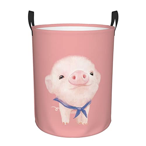 Pink Pig Großer Wäschekorb, wasserdichter Wäschekorb, Aufbewahrungskorb für schmutzige Kleidung, für Schlafzimmer, Badezimmer von ObabO